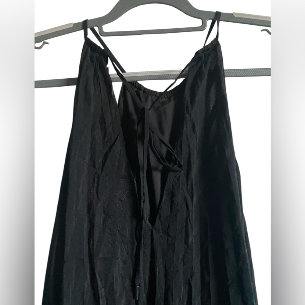 CLUB MONACO Burnout Pleated Maxi Dress Black  Size 8 - Picture 8 of 13